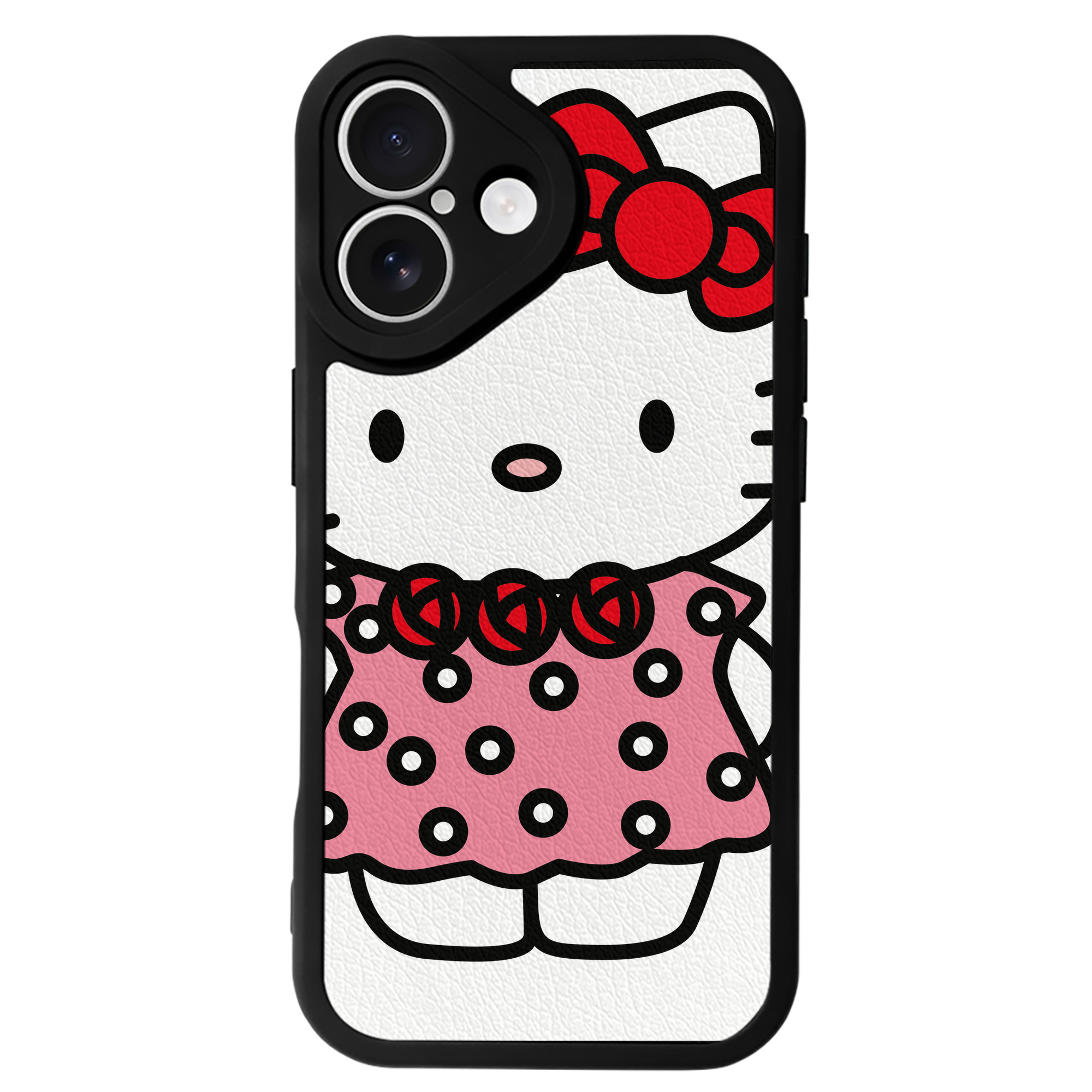 （画像用） Hello Kitty ハローキティ 【iPhone 16シリーズ対応】シリコンスマホケース（レザー調） 材質：シリコン